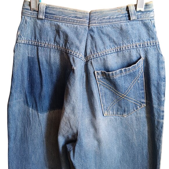 24x32 True Vintage Jeans High-Waisted Distress Denim Farm Chore Hippy 1970's - Picture 3 of 8